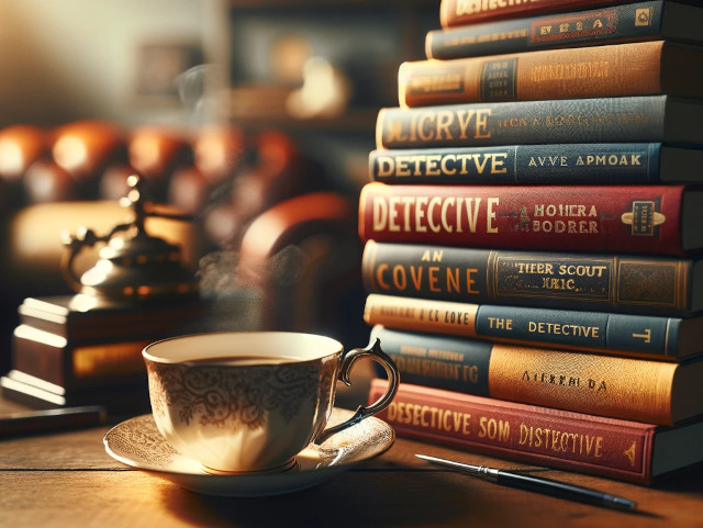 une pile de livres avec un café à côté