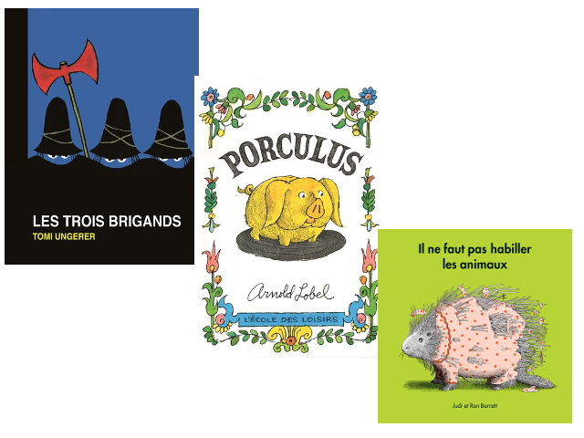 Couverture des 3 livres pour enfants lus par Claire