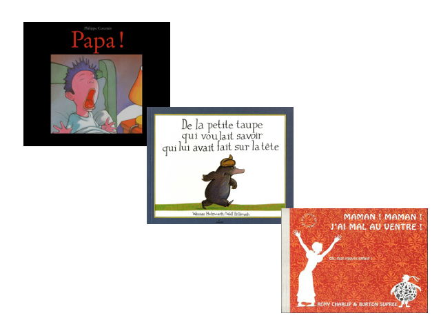 Couverture des 3 livres pour enfants lus par Claire