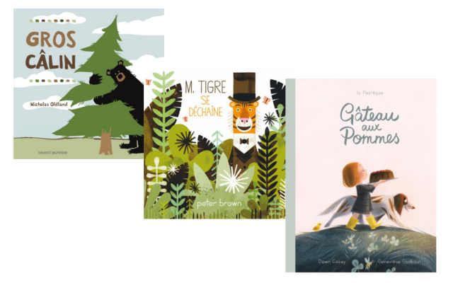 Couverture des 3 livres pour enfants lus par Claire