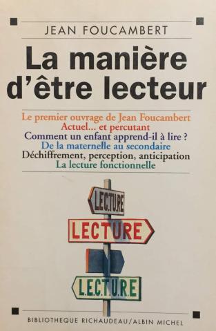 illustration de couverture du livre "La manière d'être un lecteur" : des panneaux de circulation indiquant la direction de la lecture